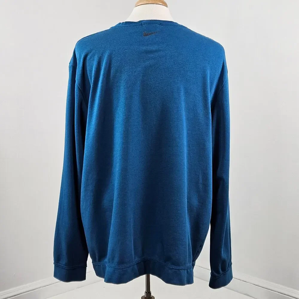 Nike Yoga Therma-Fit Teal Blue Pullover Activewear Sweatshirt | Men's XXL | FLAW